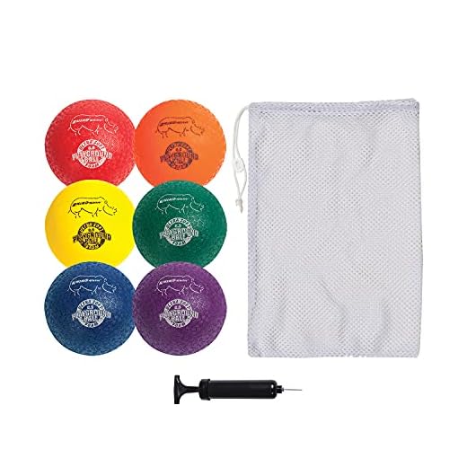 Champion Sports RSPGSET Playground Ball Set, Six Large 8.5 Inch Rhino Skin Soft Inflatable Balls