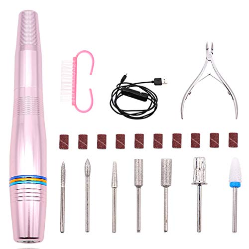Nail Drill Set Electric Nail Files Manicure Set for Acrylic Gel Nails Nail Pedicure Polishing Tool with Nail Buffer Clippers for Home Salon Use
