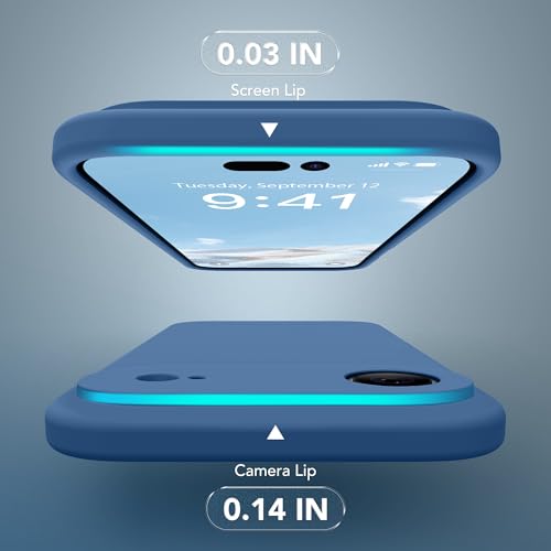 Image of Magnetic for iPhone Air Case, Compatible with MagSafe, [Full Camera Protection][Screen Protector] Silicone Shockproof Protective Phone Case for iPhone 17 Air 6.5 inch, Lake Blue
