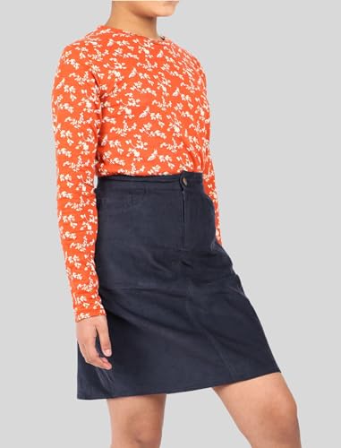 Image of Tweeny Mini Girls Corduroy Skirt Fitted Knee Length with Pockets Branded Skirt for Kids Girls (Navy Blue)
