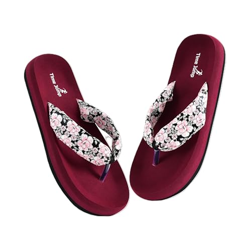 Image of Women's Geometric Print Flip Flops, Memory Foam Footbed, Comfort Slipper