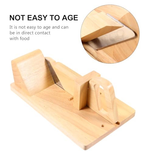 HEMOTON 1Pc ham Cut Manual Sausage Cutter Sausage Cutter Slicer Ground Italian Sausage Guillotine Salami Slicer Meat Grilling Cheese Household Sausage Dicer hot Dog Steel Wooden - Image 4