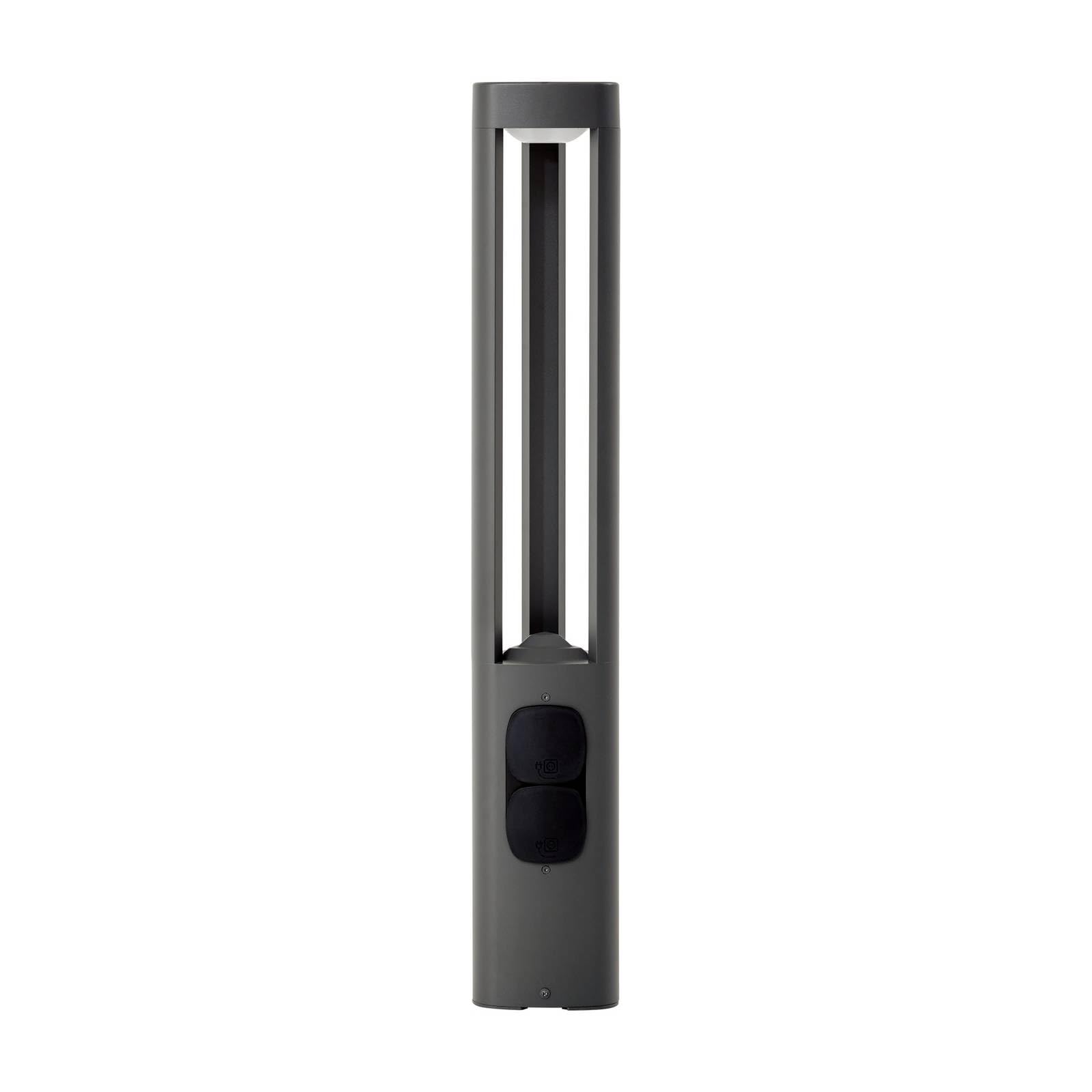 Lucande LED Außenleuchte Pirron (spritzwassergeschützt (Modern) in Schwarz aus Aluminium (1 flammig,) - Wegeleuchte Pollerleuchte Wegelampe Sockelleuchte