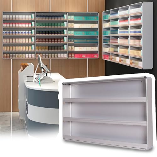Expositor de cigarrillos de pared con soporte rectangular de aluminio maximiza espacio