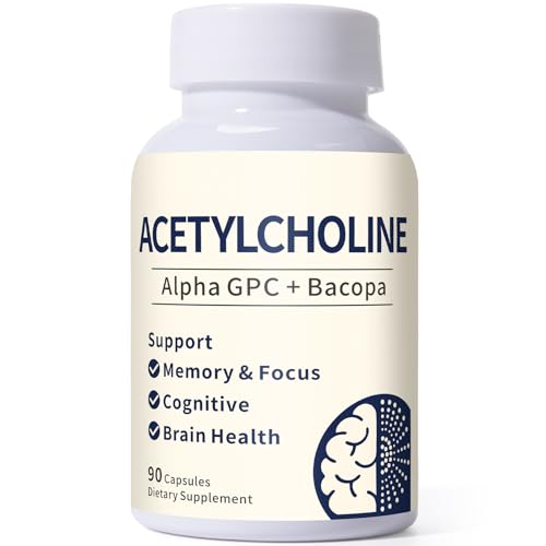 Liovsiso Acetylcholine Supplements - Alpha GPC 600mg & Bacopa -More Effective Than Choline Alone Supports Memory Focus & Brain Health - 90 Capsules