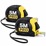 Flexómetro 5 Metros Profesional – Pack de 2 Cintas Métricas Retráctiles – Metro de Medir Resistente y Preciso