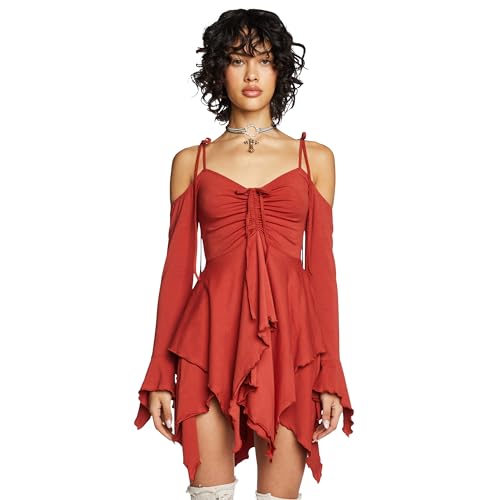 Dolls Kill F is for Fairies Dress by Current Mood Orange XX-Small