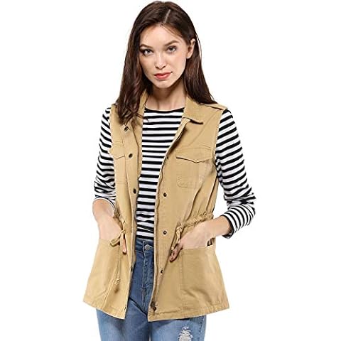 Chaleco Allegra K Tipo Anorak Cargo Caqui XL Cover