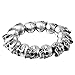 DMAIDNHEG New 2026 Trendy Punk Stainless Steel Double Skull Bracelet With Ring Clasp Men's Gothic Cuff Hand Motorcycle Rock Jewelry Gift Fashion Accessories Creative