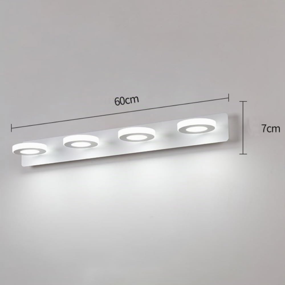 XINYASEE LED Baño Espejo Frente Luces Moderno Dormitorio Iluminación Baño Pared Luces Blanco Cálido 3000K, Neutro 4000K, Blanco Frío 6000K (Cuatro cabezas)