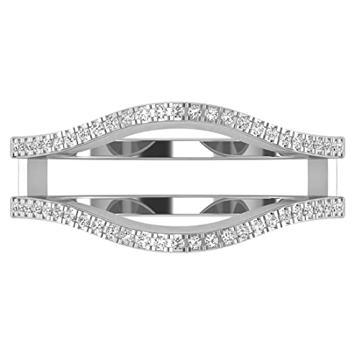 Dazzlingrock Collection Round Lab Grown White Diamond Double Guard Wedding Band Enhancer Ring for Women (0.15 ctw, Color H-I, Clarity SI2) in Solid Gold2