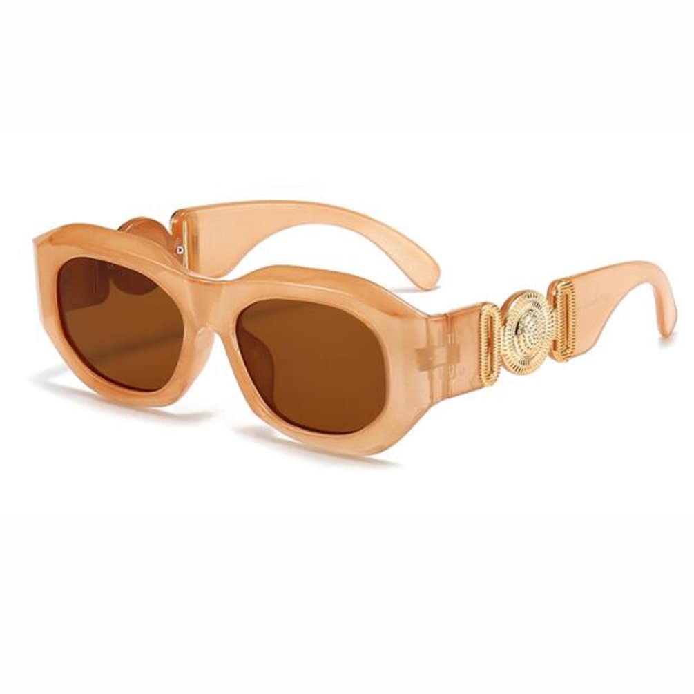 Round Small Frame Sunglasses Men and Women Personality Human Head Polygon Retro Sunglasses Fashion UV Protection Sunglasses Jelly