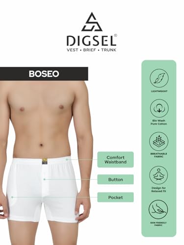 Image of 100% Combed Cotton Outer Elastic White Packet Trunks