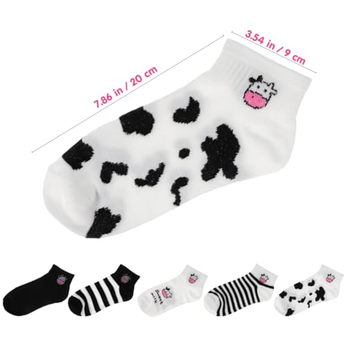 Calcetines de vaca cortos de algodón cómodos para combinar con zapatillas diario 4