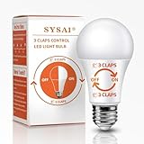 SYSAI 3 Claps Light, Sound Activated ON/Off Solution, Clap Detection, Smart Home, Upgrade Your Bedroom Lamp Bulb，Easy to Install, As Seen On TV, Soft White, 8-Watt