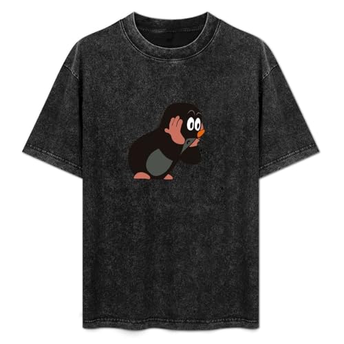 Krtek Cartoon The Story of A Mole Mens T-Shirt Black Graphic Unisex Tee Shirt XXL