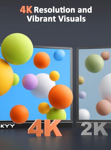 Image of KYY 4K Portable Monitor 15.6 inch Portable Monitor for Laptop UHD IPS 3840X2160 External Screen with 100% sRGB & HDR Gaming Display for Laptop PS5 /4 Xbox Switch with Speakers, VESA Compatible