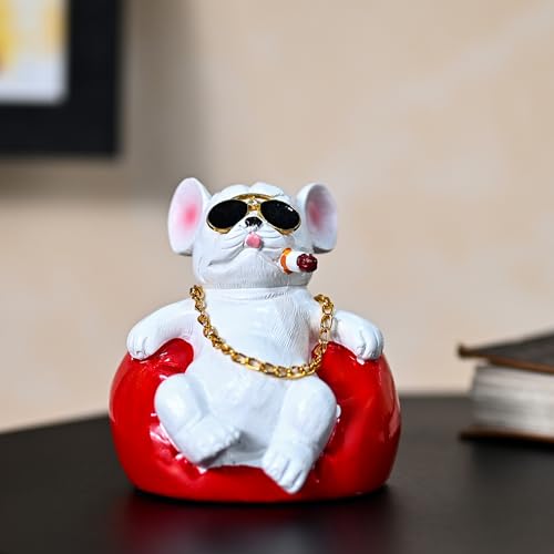 Image of ZAICUS Bulldog On Couch Showpiece Figurine | Fierce Resin Bulldog Statue for Home, Office, or Car Decor | Decorative Piece for Modern & Rustic Spaces- Multicolor