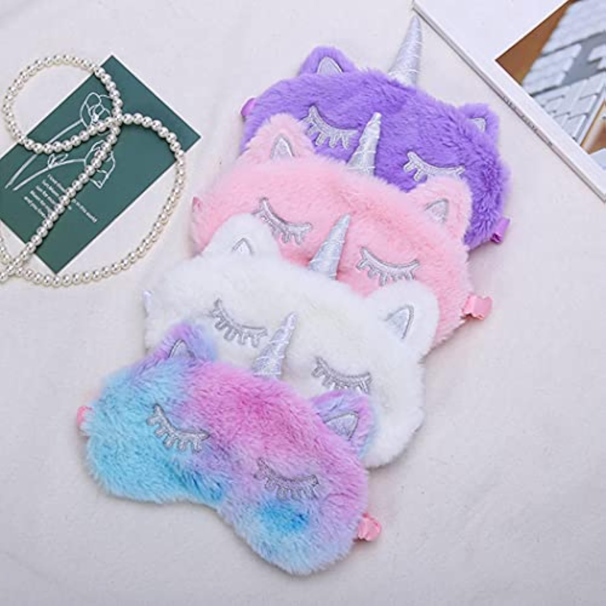 Lightweight Plush Eye Shades Night Blindfold for Side Sleepers