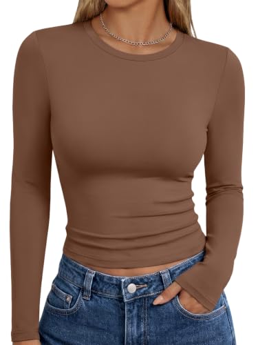 Image of Trendy Queen Womens Long Sleeve T Shirts Fall Fashion Basic Y2K Tops 2026