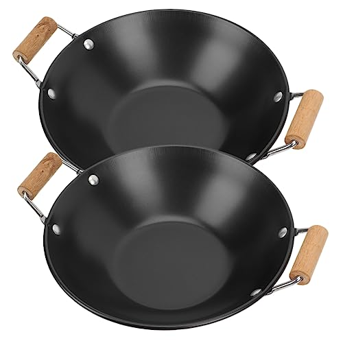 PAMINGONO 2 Piezas Plancha De Acero Inoxidable Sartén Escala Fritura Cacerola Multi Teteras Paella Olla Para Llevar Utensilio De Cocina Olla Caliente Para El Hogar Espesar Olla Metal