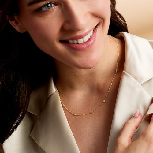 Pure Collection by Ross-Simons Diamond Station Necklace in 14kt Gold4