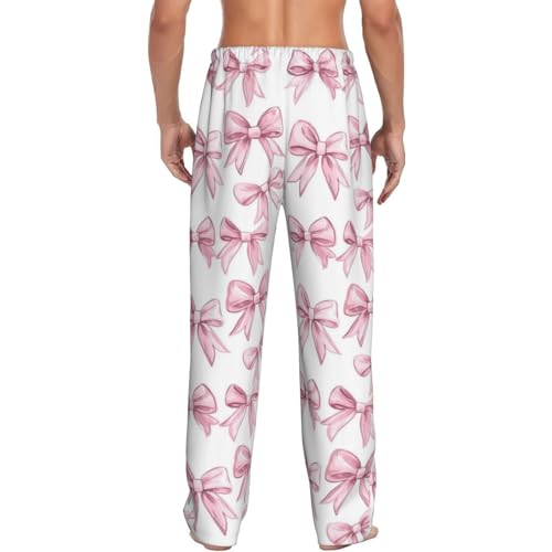 Red Blue Bow Mens Pajama Pants Cozy Lounge Baggy Lightweight Pj Pants Lounge Bottoms With Elastic Waist3