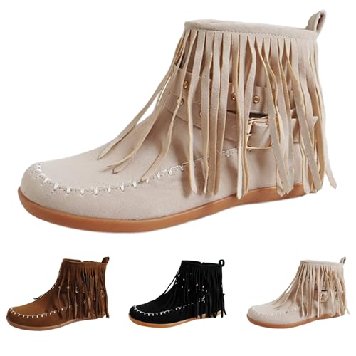 Bottes courtes de cowboy daim bout rond avec mémoire de forme - 7