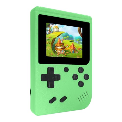 Retro Handheld Games Console, Built-in 400 Video Games,Portable Video Gaming Player with 3.0 Inch IPS Screen and Rechargeable Battery (Green)