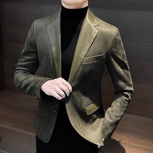 Men's Slim Fit Suit Blazer Jacket Shawl Lapel Splicing Sports Coats Party Dinner Prom Wedding Tuxedo4