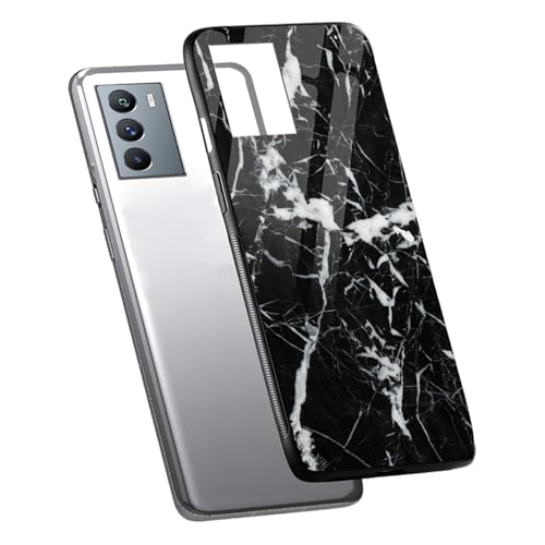 Image of COLORflow Back Cover Compatible with iQOO 9 SE 5G | Black Marble White | Shockproof TPU Bumper Cover with Camera Protection Back Cover Compatible with iQOO 9 SE 5G