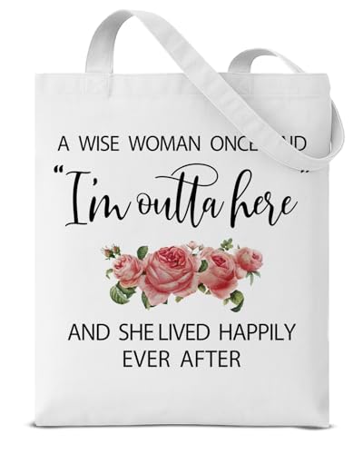 Retirement Gifts for Women - Retired Canvas Tote Bag for Boss Lady, Manager, Teacher, Nurse, Employee, Friends - Aesthetic Reusable Shoulder Tote Bag for Casual Vacation, Shopping, Gym