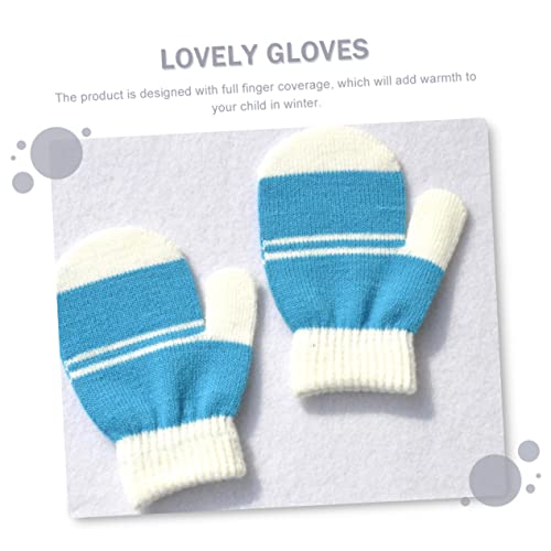 SAFIGLE 5pairs Boy Girl Knitted Mittens of Warm Gloves for Boys and Girls for Cold Weather Ages2