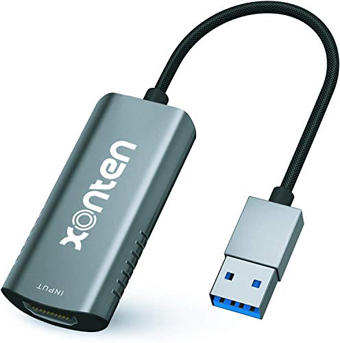 XONTEN Full HD Audio Video Game Capture Card with Heat Cooling Vents 1080p 60fps HDMI to Wired USB 3.0 for Live Performance DSLR Recording Gaming Live Streaming Video Conference Teaching