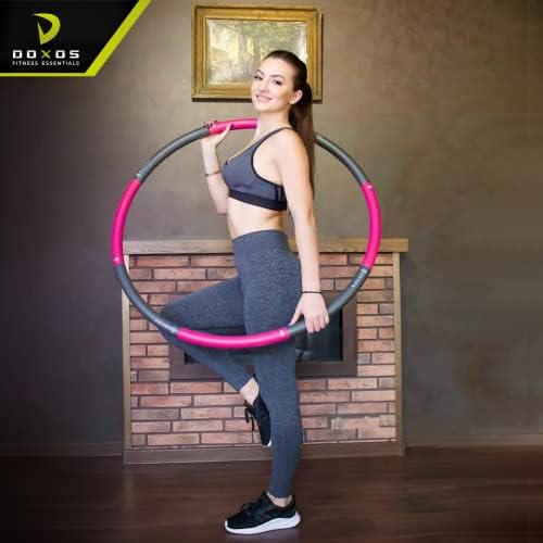DOXOS Weighted Hula Hoop for Adults | Original Hula Hoops for Adults Exercise | Proven Fitness Equipment for Weight Loss | Ideal Gym Equipment for Home | Comes with Skipping Rope & Drawstring Bag