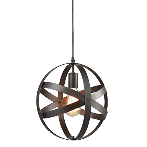 YOBO Lighting Industrial ORB Sphere Metal Globe Chandelier Pendant Light