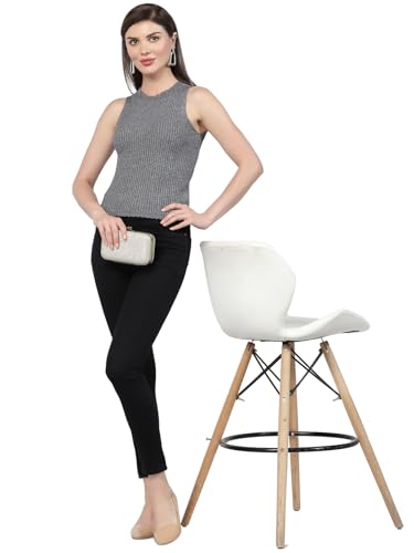Image of Kalt Womens Knitted, Ribbed Cotton Fitted Sleeveless Round Neck Cami Tank Top