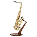STRICH Wooden Saxophone Stand Display For Alto Tenor Sax, Handmade Solid Wood Floor Stand Holder Colour Walnut, Weighted Heavy Base (FH-4, Sax)