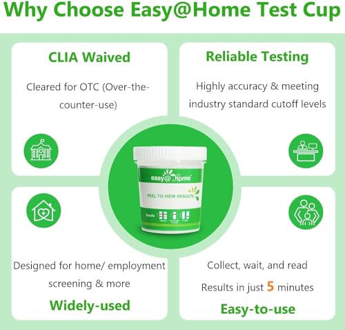 Easy@Home ECDOA-254-5T 5 Pack Easy@Home Drug Test Cup For 5 Popular Drug Tests Marijuana thumb #1