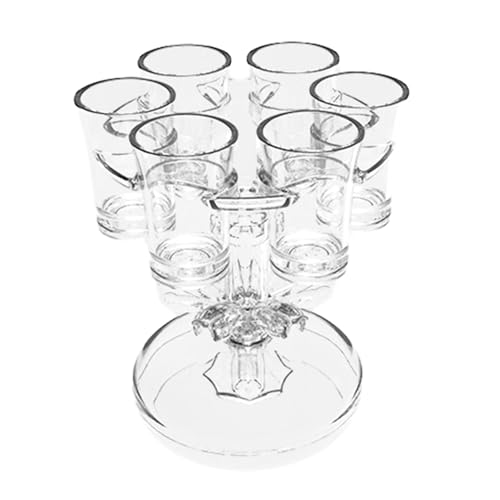 Party Drink Dispenser - Beverage Dispenser | Transparent Shot Dispenser | Acrylic Touchless Party Drink Dispenser | Shot Glass Dispenser Acrylic Touchless | Clear 6 Shot Glasses Dispenser | Drinks