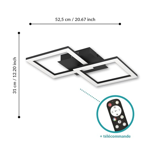 Eglo Luminaire plafonnier LED RGBIC, lampe de plafond géométrique avec – vue 6