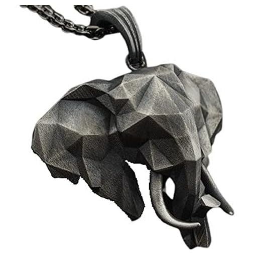 Punk elefant hänge halsband för män, hiphop elefant totem halsband vintage elefanthuvud halsband ren tenn elefant smycken för pojkar