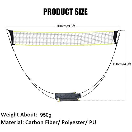image for AlpsWolf Portable Badminton Net Set with Stand Carry Bag, Volleyball B