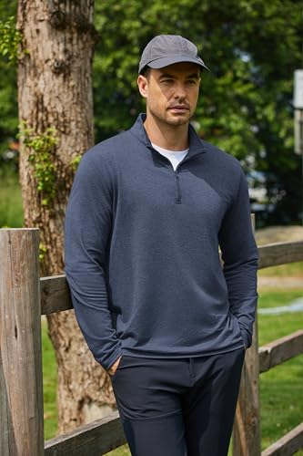 COOFANDY Quarter Zip Mock Neck Pullover