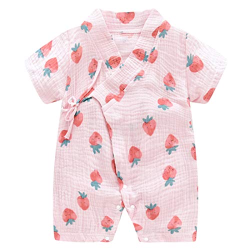 Image of PAUBOLI Baby Kimono Robe Newborn Cotton Yarn Bodysuit Romper Infant Japanese Pajamas 0-24 Months