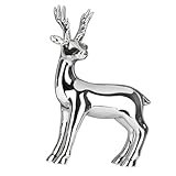 Gatuida Keramik Tierfigur Elektroplattiert Tierfigur Deko Skulptur Cartoon Animal Statue Glänzende Kunsthandwerk für Wohnzimmer und Regal Gold und Silber