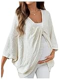 Milumia Women's Maternity Twist Front Sweater V Neck Long Sleeve Loose Pullover Top Knitwear Apricot X-Large