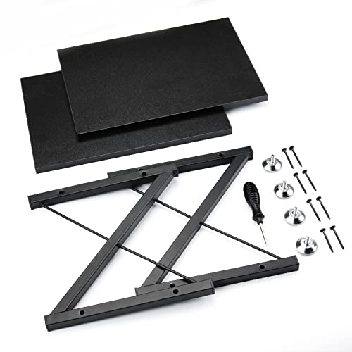 Echen Desktop Printer Stand, 2-Tiers Wood Desk Space Organizer, Desk Storage Shelf With Anti-Skid Pads For Home Office, Black #TOP6
