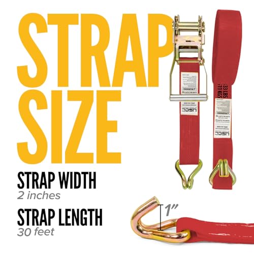 Ratchet Straps 2"x30 Ft Pallet 320 – Red J Hook view 2