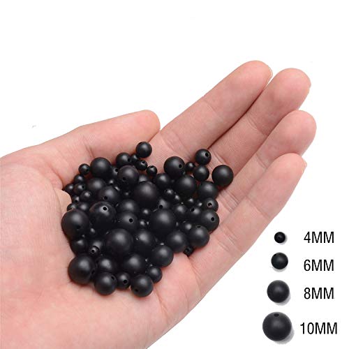 Ncb Black Matte Onyx Beads 100Pcs 6Mm Round Gemstone Beads Spacer Charm Beads Natural Stone Loose Beads For Bracelet Necklace Jewelry Making 4Mm 6Mm 8Mm 10Mm (Matte Black Onyx, 6Mm 100Beads) #TOP2